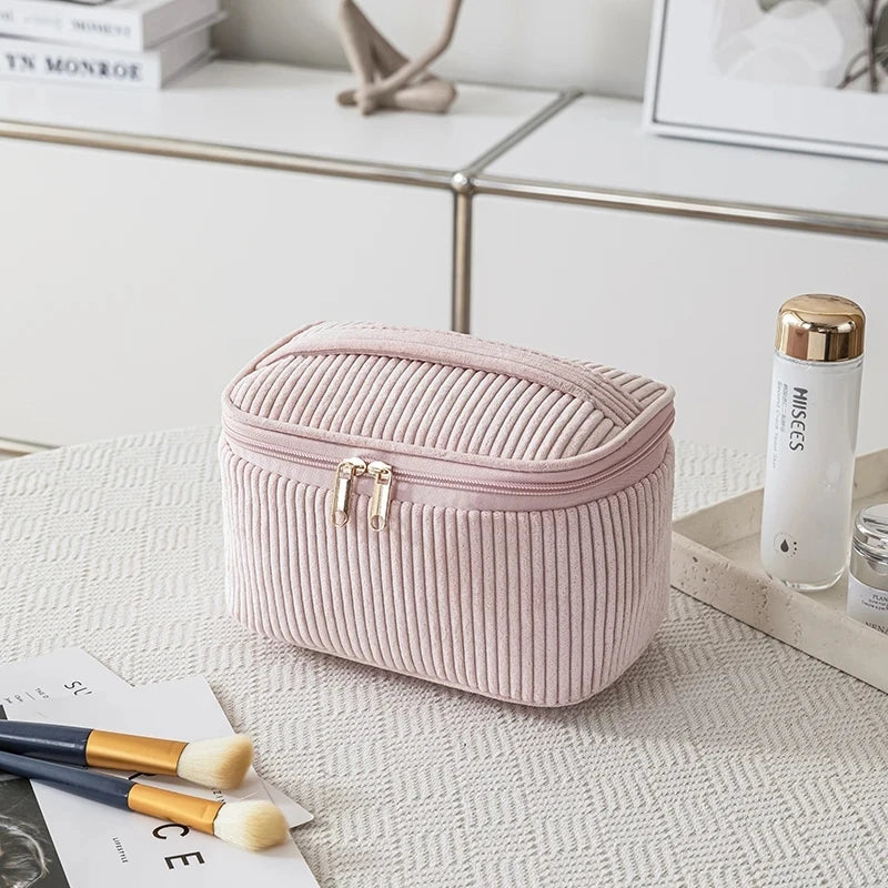 Plush Plaid Makeup Bag