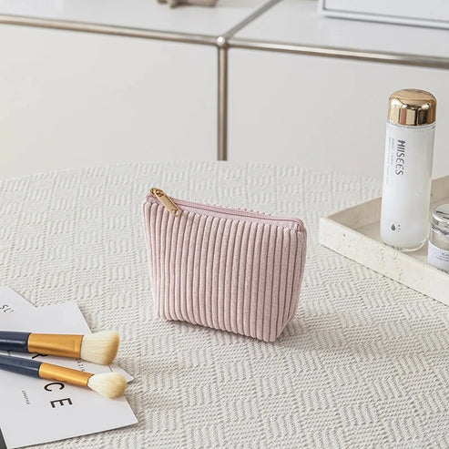 Plush Plaid Makeup Bag