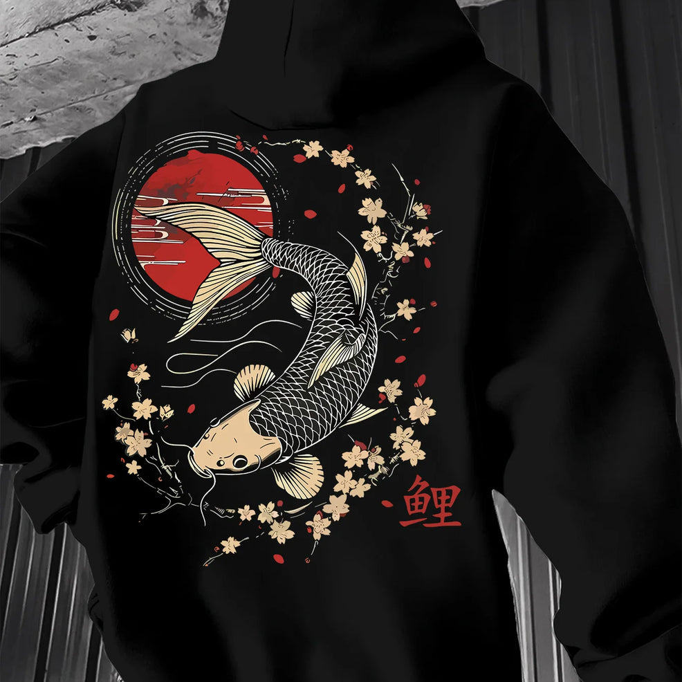 Koi Print Hoodie