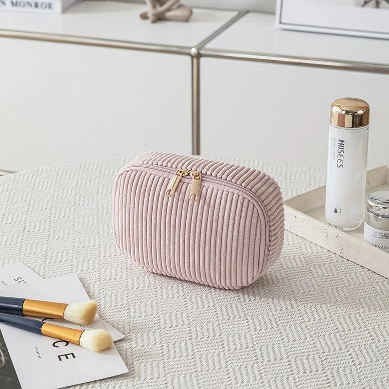 Plush Plaid Makeup Bag