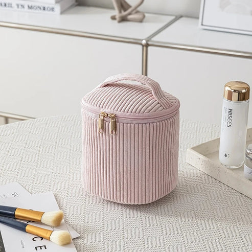 Plush Plaid Makeup Bag