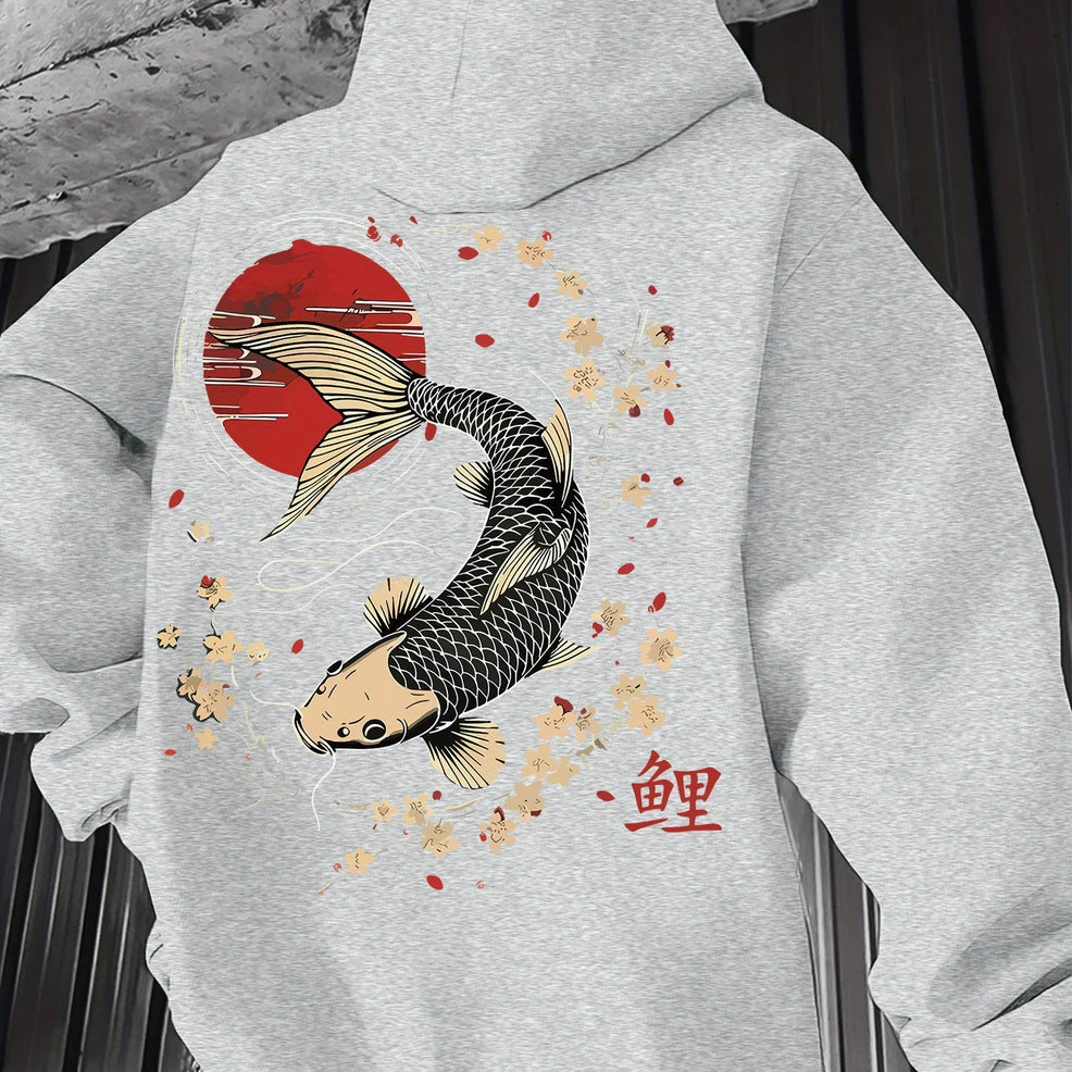 Koi Print Hoodie